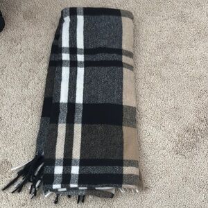 Primark Black and Tan Plaid Scarf